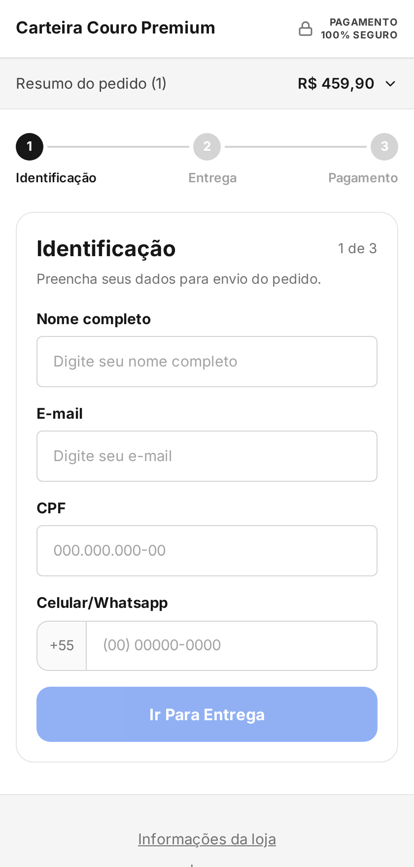 Pré-visualização do checkout Konverte